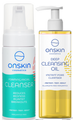 Onskin Double Cleansing promo pack Foaming Facial Cleanser + Deep Cleansing Oil